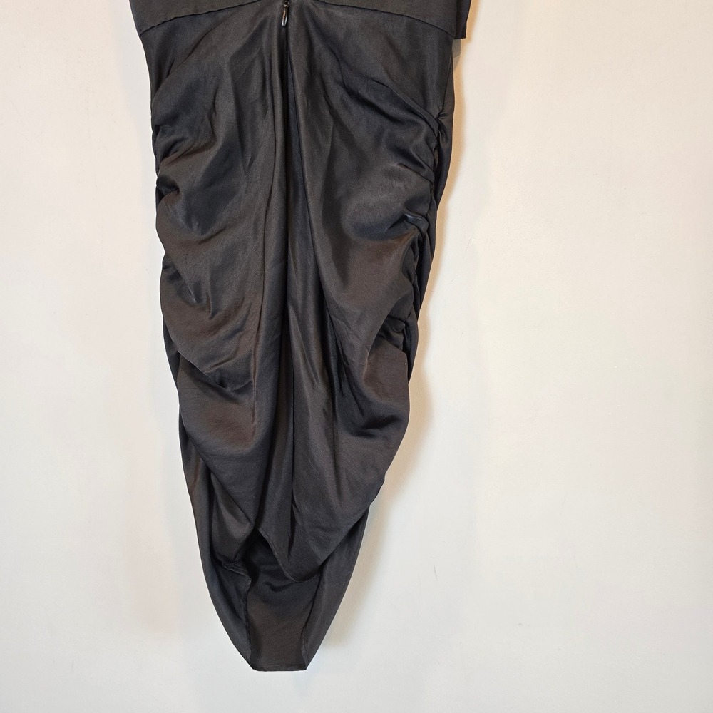 Zara Dress Cut Out Satin Effect Mini Womens Extra Small Black - Picture 9 of 10